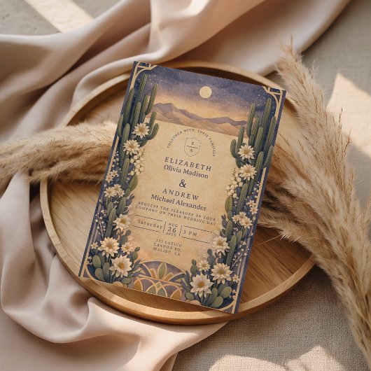 Earthy Desert Floral Wedding 招待状