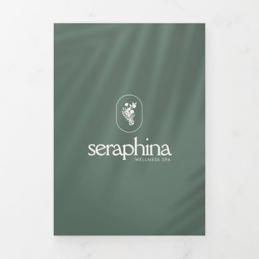 Earthy Elegance Logo Beauty, Spa Sage Brochure 三つ折りカード (カバー)