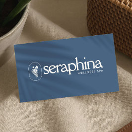 Earthy Elegance Logo Beauty, Wellness, Spa Blue 名刺