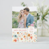 Earthy Fall Wildflower Save the Date Photo Card セーブザデート (スタンド正面)