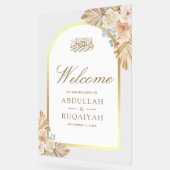 Earthy Floral Arch Muslim Wedding Welcome アクリルサイン (傾斜)