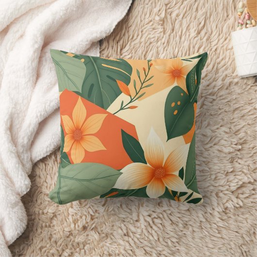 Earthy Floral Design クッション (ブランケット)