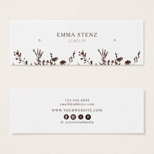 Earthy Floral • Earring Hoops Studs Display Card   (正面&裏面)