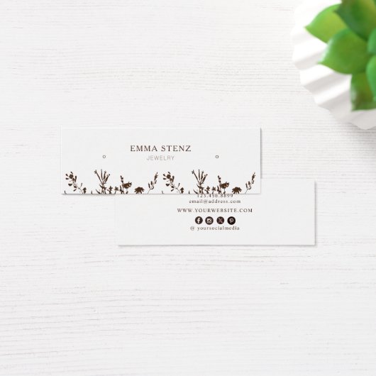 Earthy Floral • Earring Hoops Studs Display Card   (デスク)