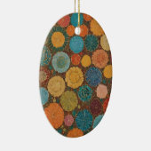 Earthy Floral Mosaic Pattern Ornament セラミックオーナメント (右)
