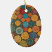 Earthy Floral Mosaic Pattern Ornament セラミックオーナメント (裏面)