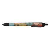 Earthy Floral Mosaic Pattern Pen 黒ボールペン (ボトム)