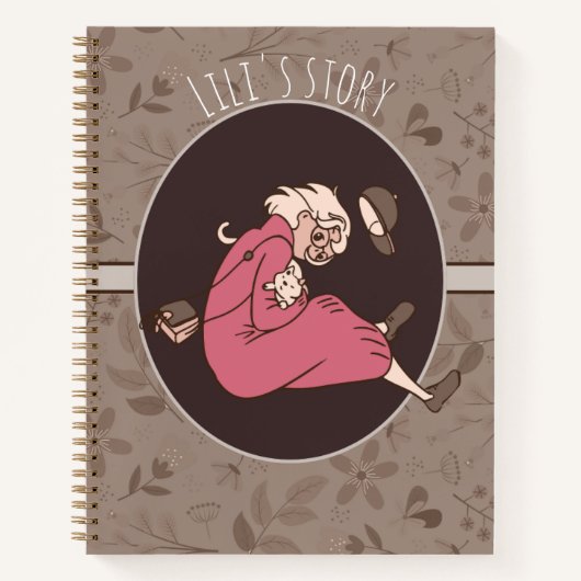 Earthy Floral Pattern ノートブック (正面)