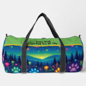 Earthy Floral Paw Print Travel Monogram Personal ダッフルバッグ (正面)