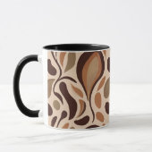Earthy Fluid Shapes Mug – Minimal Abstract Style マグカップ (左)