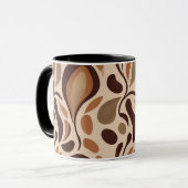 Earthy Fluid Shapes Mug – Minimal Abstract Style マグカップ (正面左)