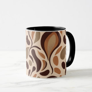 Earthy Fluid Shapes Mug – Minimal Abstract Style マグカップ