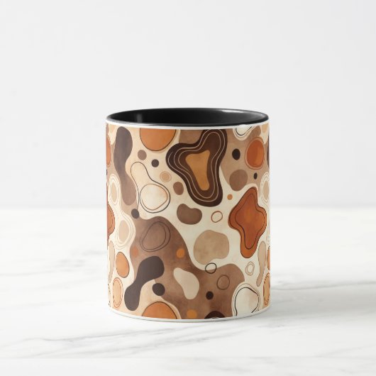 Earthy Fluid Shapes Mug – Minimal Abstract Style マグカップ (中央)