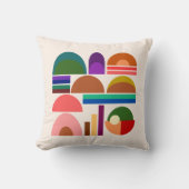 Earthy Geometric Abstract Pillow Art クッション (正面)