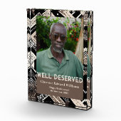 Earthy Geometric Retirement Gift for Black Dad フォトブロック (右)