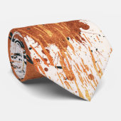Earthy Green and Orange Abstract Strokes ネクタイ (ロール)