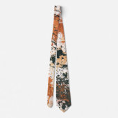 Earthy Green and Orange Abstract Strokes ネクタイ (裏面)