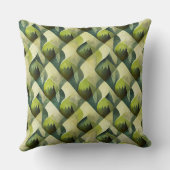 Earthy Green Art Deco Fan Pattern (6) クッション (裏面)