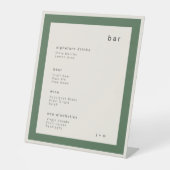 Earthy green minimalist event Bar Pedestal Sign 台座サイン (正面)