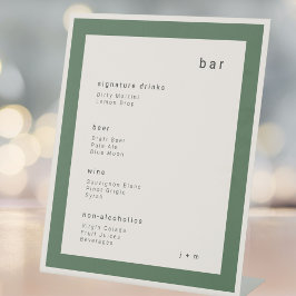Earthy green minimalist event Bar Pedestal Sign 台座サイン