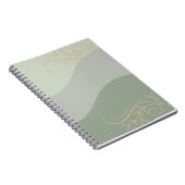 Earthy Green with Gold Accents Notebook – Natural  ノートブック (右側)