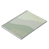 Earthy Green with Gold Accents Notebook – Natural  ノートブック (左側)