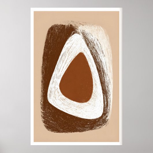 Earthy Harmony Wall Art - Soft Triangular Shape ポスター (正面)