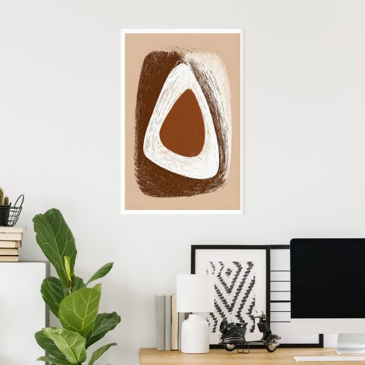 Earthy Harmony Wall Art - Soft Triangular Shape ポスター (ホームオフィス)