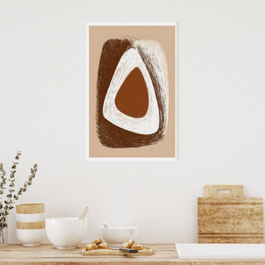 Earthy Harmony Wall Art - Soft Triangular Shape ポスター (キッチン)