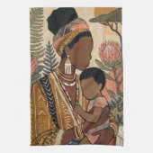 Earthy Heritage | Mother & Child Protea キッチンタオル (縦)