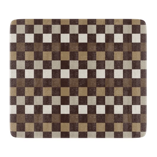 Earthy minerals checkerboard pattern カッティングボード (正面)