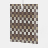 Earthy minerals checkerboard pattern ガラスオーナメント (正面左)