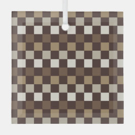 Earthy minerals checkerboard pattern ガラスオーナメント