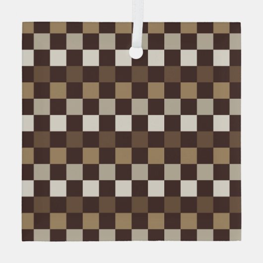 Earthy minerals checkerboard pattern ガラスオーナメント (裏面)
