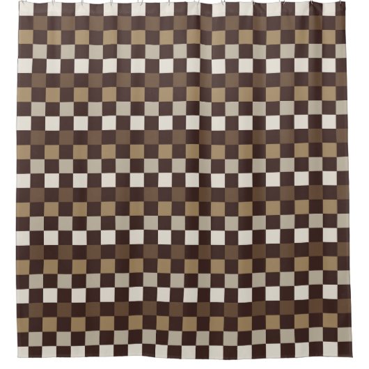 Earthy minerals checkerboard pattern シャワーカーテン (正面)
