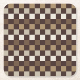 Earthy minerals checkerboard pattern スクエアペーパーコースター
