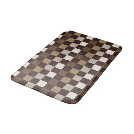 Earthy minerals checkerboard pattern バスマット