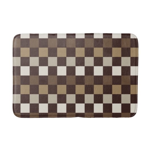 Earthy minerals checkerboard pattern バスマット (正面)