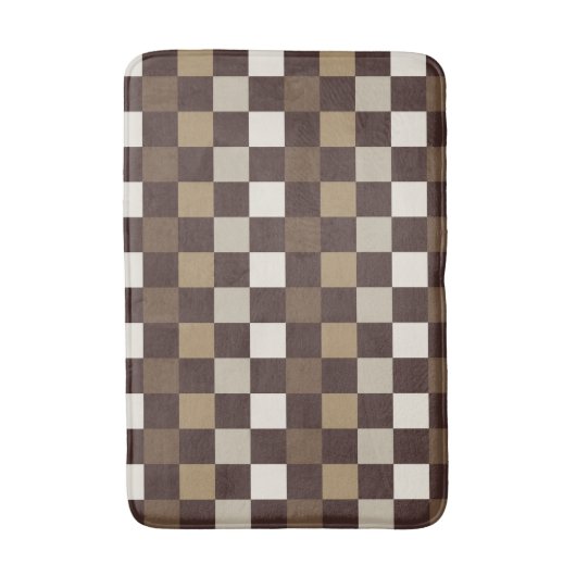 Earthy minerals checkerboard pattern バスマット (正面縦)