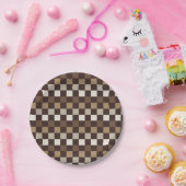 Earthy minerals checkerboard pattern ペーパープレート (パーティー)