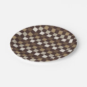 Earthy minerals checkerboard pattern ペーパープレート (アングル)