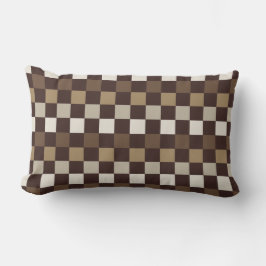 Earthy minerals checkerboard pattern ランバークッション