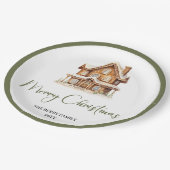 Earthy Minimal Christmas Custom Family Dinner  ペーパープレート (アングル)