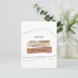 Earthy Minimalist Inspirational Quote Design – Cal ポストカード