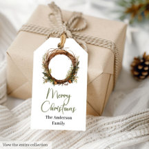 Earthy Minimalist Neutral Christmas Gift Tag Set