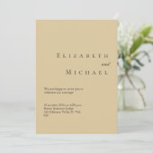 Earthy Minimalist Pale Beige Wedding QR Code 招待状 (スタンド正面)