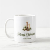 Earthy Neutral Christmas Mug Personalized Gift コーヒーマグカップ (左)
