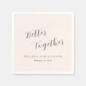 Earthy Neutral Modern Wedding スタンダードカクテルナプキン (正面)