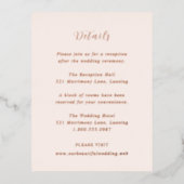 Earthy Neutral Modern Wedding Foil Enclosure Card 箔招待状ポストカード (正面)