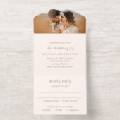 Earthy Neutral Photo Modern Wedding オールインワン招待状 (内側)